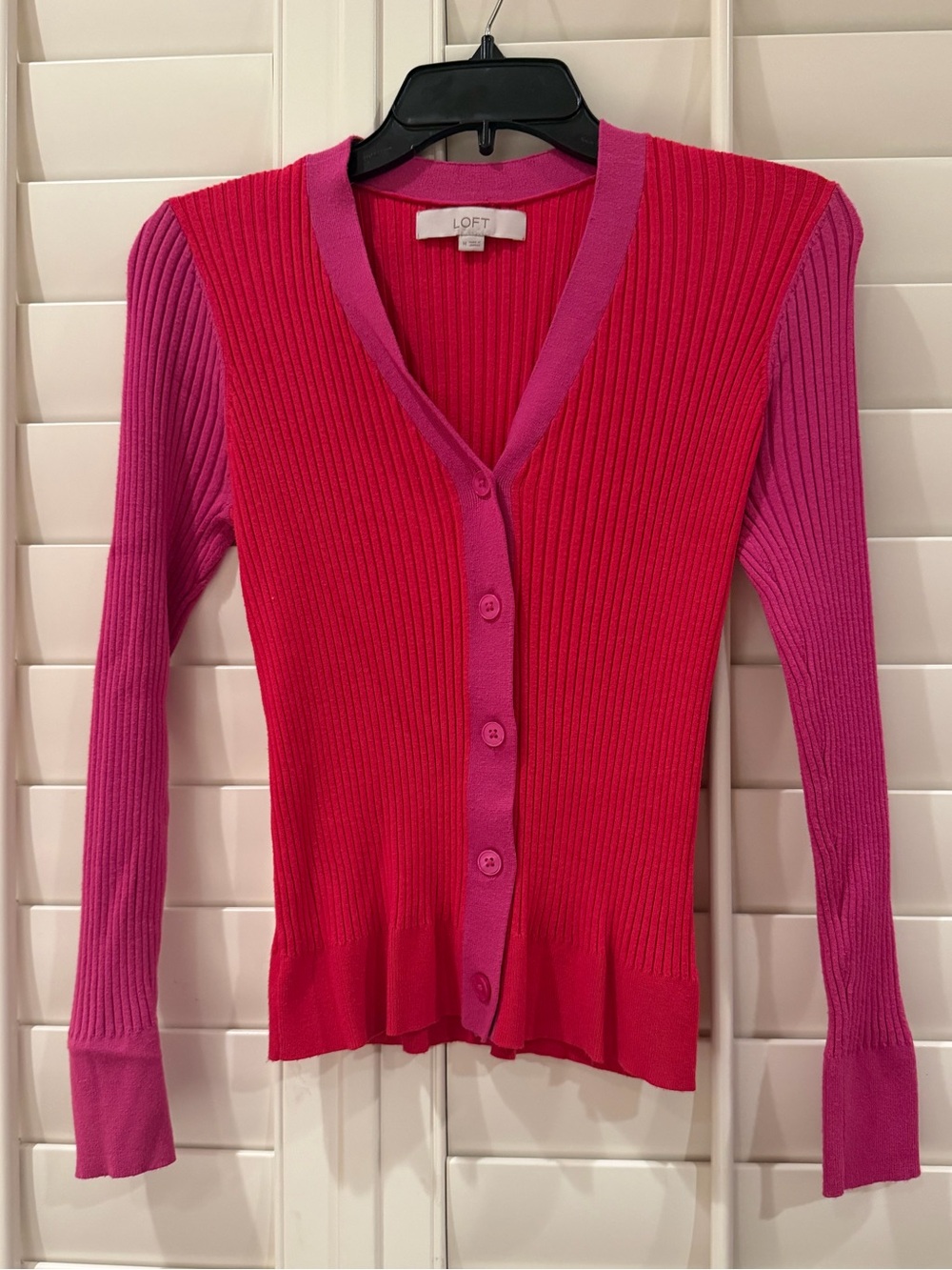 Loft Colorblock Cardigan, size M